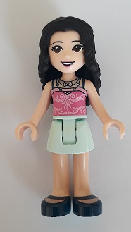 Emma, Light Aqua Skirt, Dark Pink Top